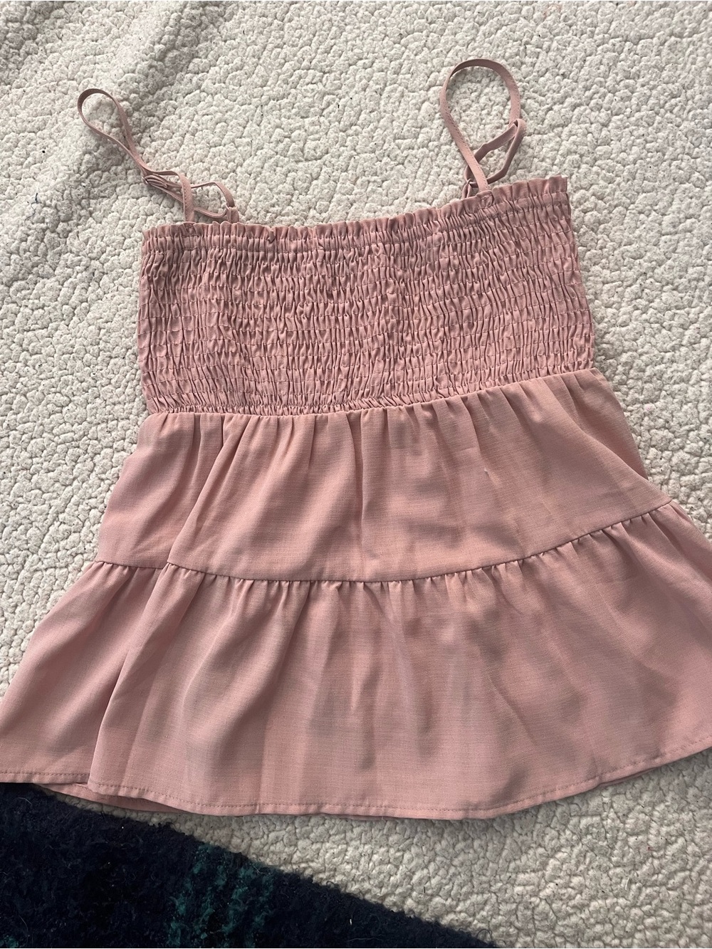 Paper Crane Pink Smocked Tiered Spaghetti Strap Camisole